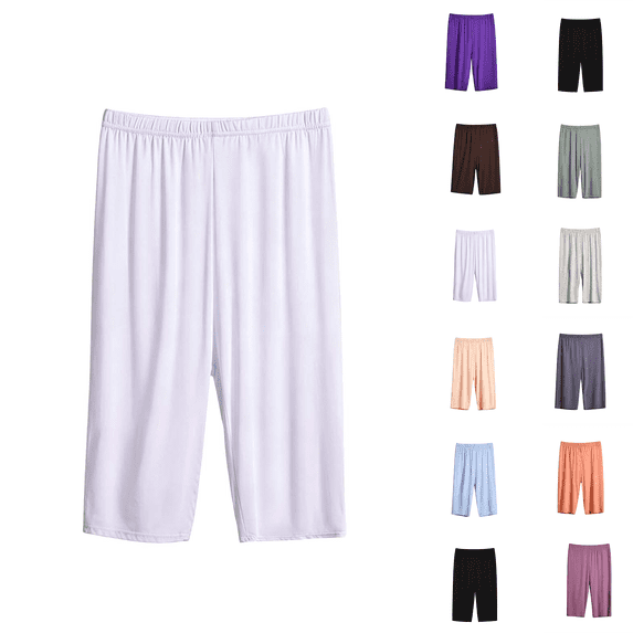 Cotton Pajamas for Women Set Nelozsy Women's Fashion Regular Waist Comfy Casual Exercise Pajama Pants Shorts White XXL