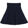 thumbnail image 1 of Cotton Panel A-line Midi Skirt For Women By BGDK- Knee Length Pleated Skirt With Elastic Waist- 95% Cotton Fit And Flare Skirt- High Waist Flowy Skirt For Work, Office, Business, Church navy, 1 of 5