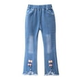 thumbnail image 1 of Cotton Pants for Boys Toddler Kids Baby Girls Fashion Cute Sweet Boe Flared Pants Trousers Jeans Pants New Capris Jeans Pinks 7-8T, 1 of 6