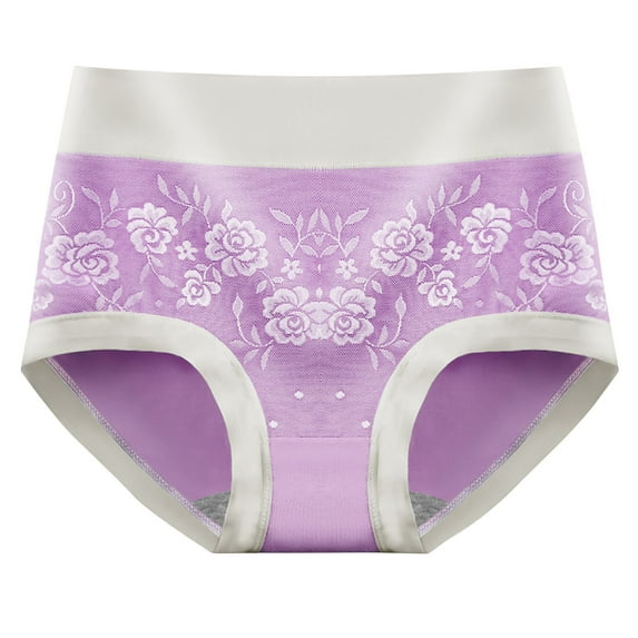 Cotton Panty Underwear Women Breathable Comfortable Briefs High Waist Butt-lifting Everyday Comfort Panties (XX-Large, Hot Pink 03)