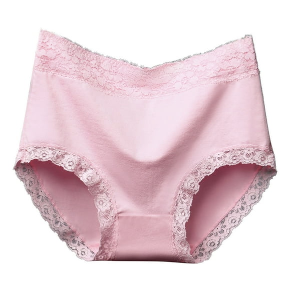 Cotton Panty Underwear Women Breathable Comfortable Briefs High Waist Butt-lifting Everyday Comfort Panties (XX-Large, Pink 02)