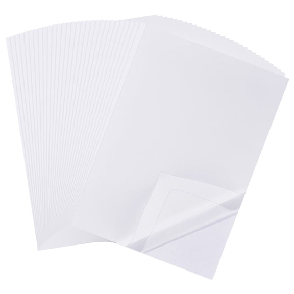 Cotton Paper Double Sided Adhesive Rectangle White 297x210x0.2mm DIY