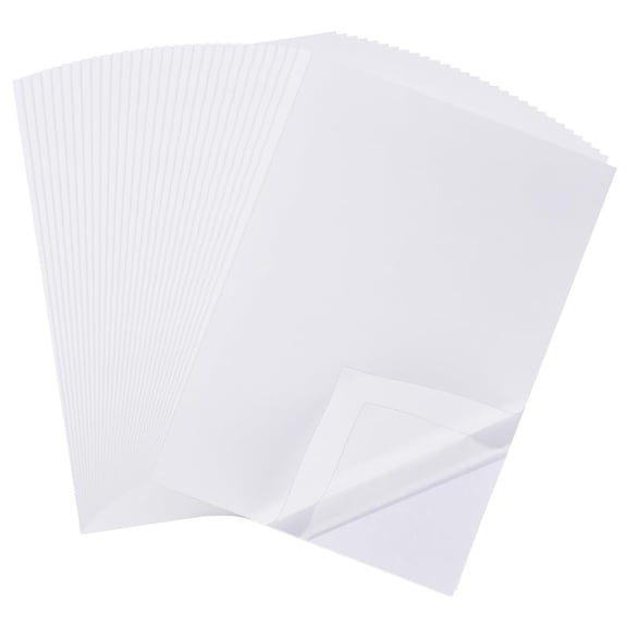 Cotton Paper Double Sided Adhesive Rectangle White 297x210x0.2mm for DIY