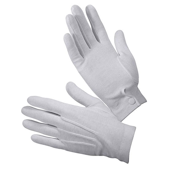 Cotton Parade Gloves with Snap Back Formal Tuxedo Honor Guard White Gloves