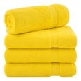 thumbnail image 1 of Cotton Paradise 100% Cotton 4 Piece Turkish Bath Towel Set, Soft Plush Towels Clearance Bathroom Set, Yellow, 1 of 7