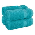 thumbnail image 1 of Cotton Paradise 100% Cotton 4 Piece Washcloths, Soft Absorbent Small Hand Face Towels Wash Rags for Body, Aqua Blue, 1 of 6