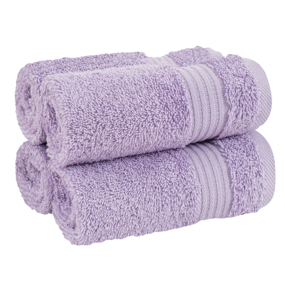 Cotton Paradise 100% Cotton 4 Piece Washcloths, Soft Absorbent Small Hand Face Towels Wash Rags for Body, Lilac