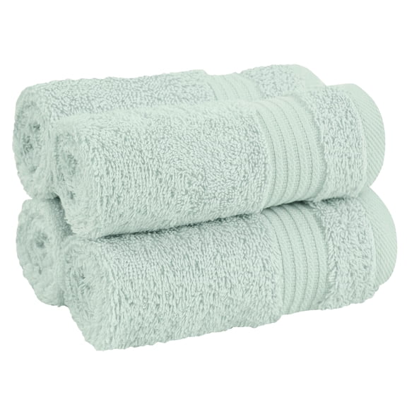 Cotton Paradise 100% Cotton 4 Piece Washcloths, Soft Absorbent Small Hand Face Towels Wash Rags for Body, Mint