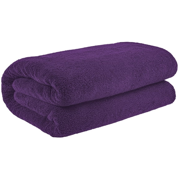 Cotton Paradise 100% Cotton 40 by 80 inches Bath Sheet, Soft Absorbent Quick Dry Towels for Bathroom, Purple