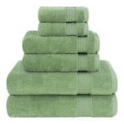 Cotton Paradise 100% Cotton 6 Piece Towel Set, Soft Absorbent Quick Dry Towels for Bathroom, Sage Green