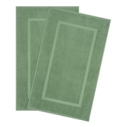 Cotton Paradise 100% Cotton Bath Mats for Bathroom Floor Set of 2 Pack, 20x34 Soft Absorbent Washable Quick Dry Tub Bathmat, Sage Green