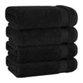 thumbnail image 1 of Cotton Paradise 100% Cotton Turkish 4 Piece Hand Towel Set, Soft Absorbent Face Towels Clearance Set, Black, 1 of 5