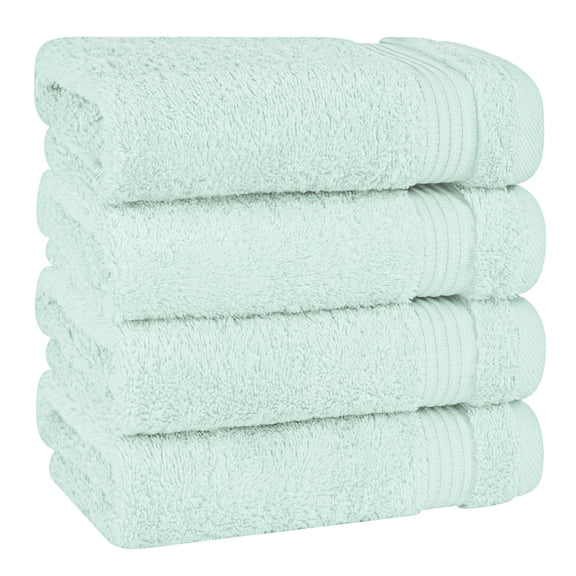 Cotton Paradise 100% Cotton Turkish 4 Piece Hand Towel Set, Soft Absorbent Face Towels Clearance Set, Mint