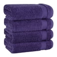 thumbnail image 1 of Cotton Paradise 100% Cotton Turkish 4 Piece Hand Towel Set, Soft Absorbent Face Towels Clearance Set, Purple, 1 of 6