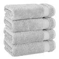 thumbnail image 1 of Cotton Paradise 100% Cotton Turkish 4 Piece Hand Towel Set, Soft Absorbent Face Towels Clearance Set, Silver Gray, 1 of 6