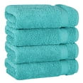 thumbnail image 1 of Cotton Paradise 100% Cotton Turkish 4 Piece Hand Towel Set, Soft Absorbent Face Towels Clearance Set, Turquoise Blue, 1 of 6