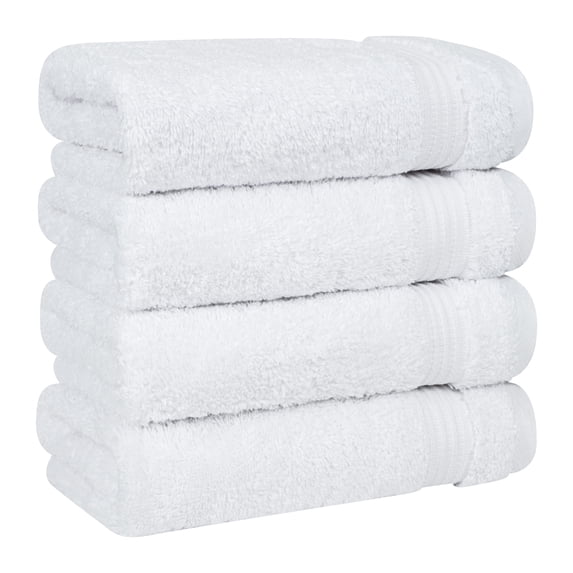 Cotton Paradise 100% Cotton Turkish 4 Piece Hand Towel Set, Soft Absorbent Face Towels Clearance Set, White