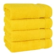 thumbnail image 1 of Cotton Paradise 100% Cotton Turkish 4 Piece Hand Towel Set, Soft Absorbent Face Towels Clearance Set, Yellow, 1 of 6