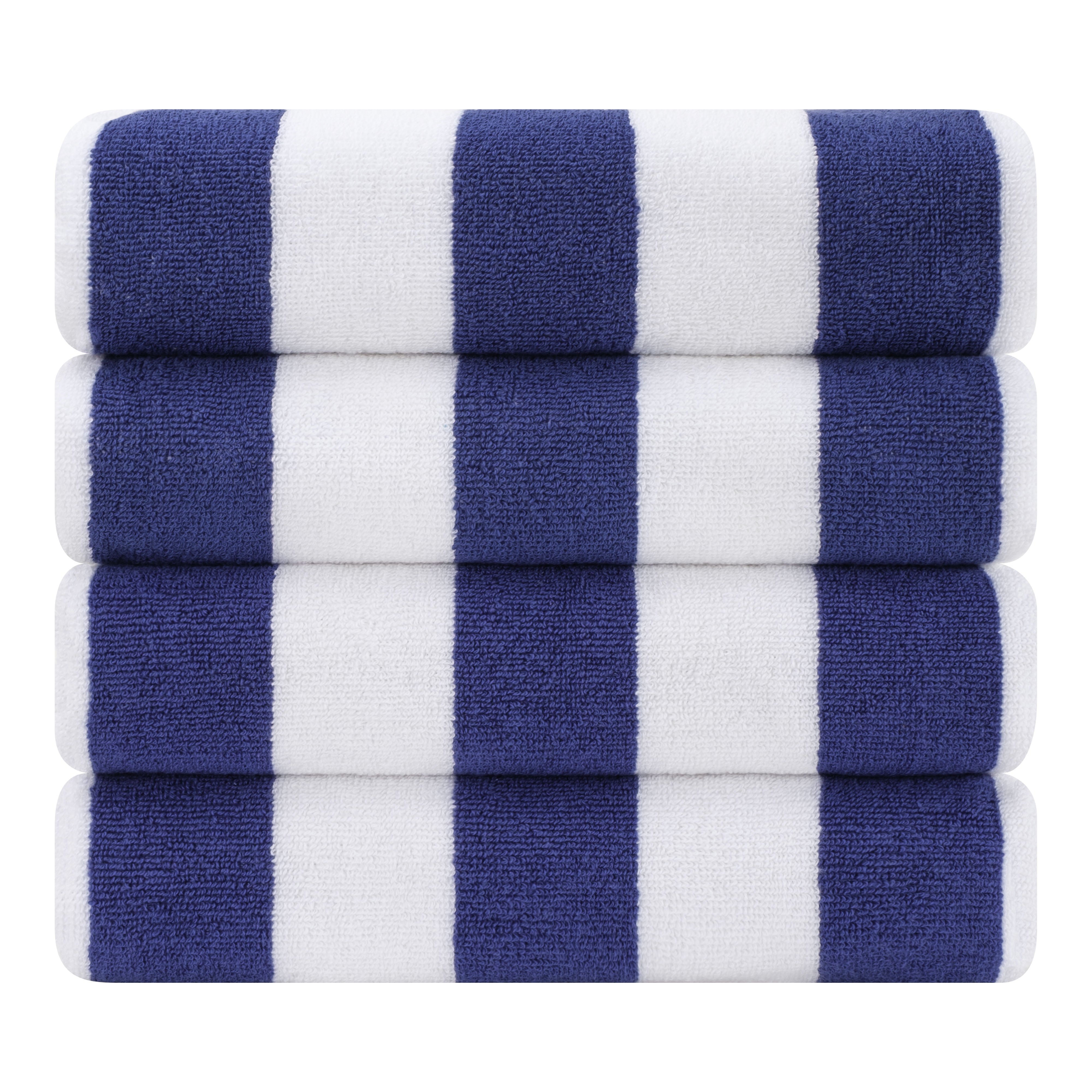 Cotton Paradise, Cabana Stripe Beach Towels 4 Packed, 100 % Cotton Extra Large Pool Towels, Oversized Swim Towels, Soft Absorbent Quick Dry, Navy Blue - Walmart.com