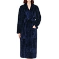 thumbnail image 1 of Cotton Paradise Mens and Womens Robe, Warm Fleece Unisex Bathrobes, Soft Plush House Robes, Medium-Large, Navy Blue, 1 of 7