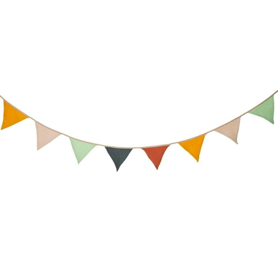 Cotton Party Banner, Double Layered String Flag, Multi-Colored Birthday Decoration, 6m Length Durable Hanging Flag for Home Camping Events