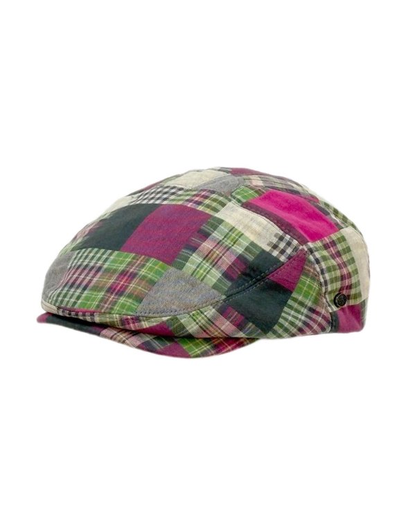 Cotton Patchwork Slim Fit Six Panel Plaid Ivy Cap
