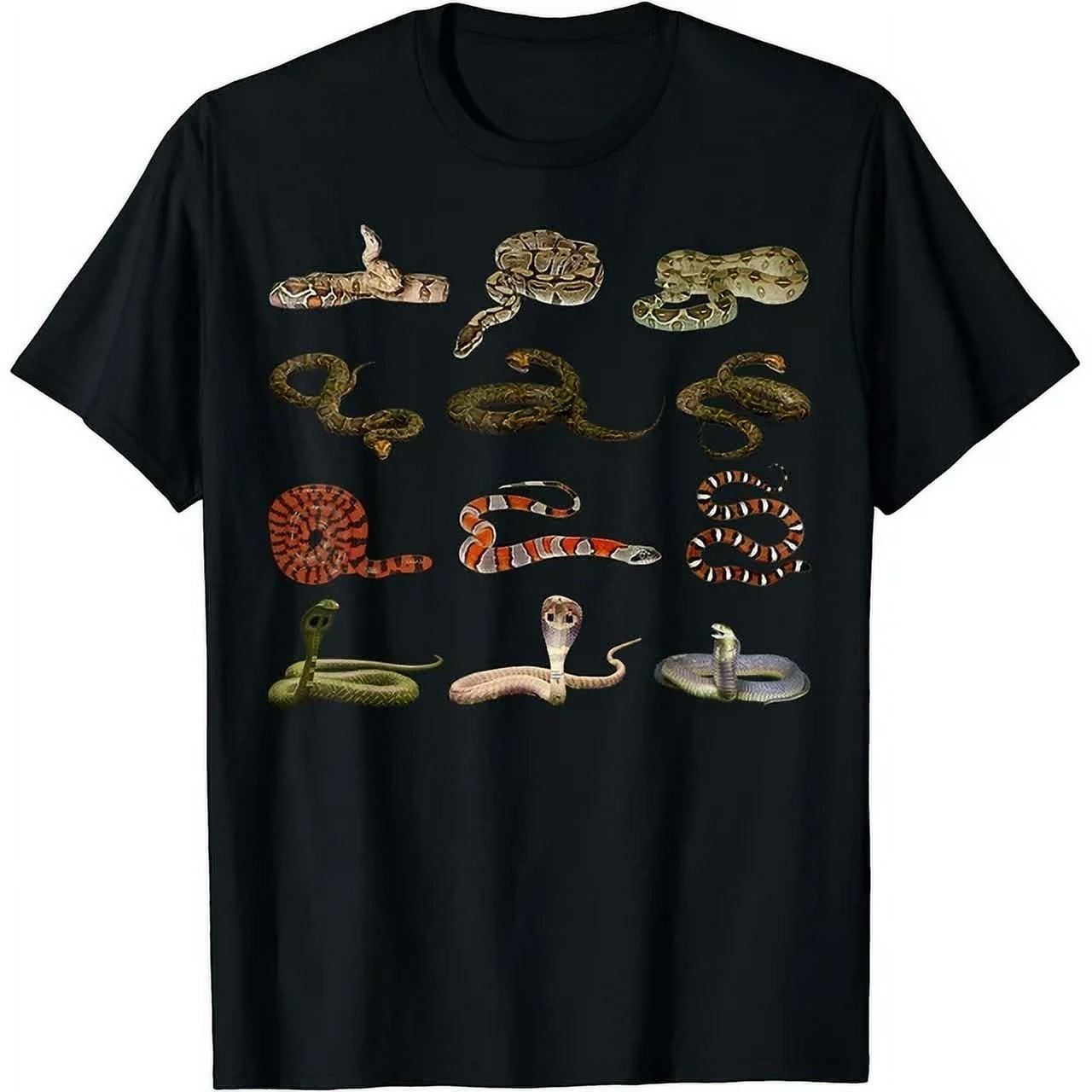 Cotton Pattern & Letters Printed T-Shirt Different Types Of Snakes Boys ...