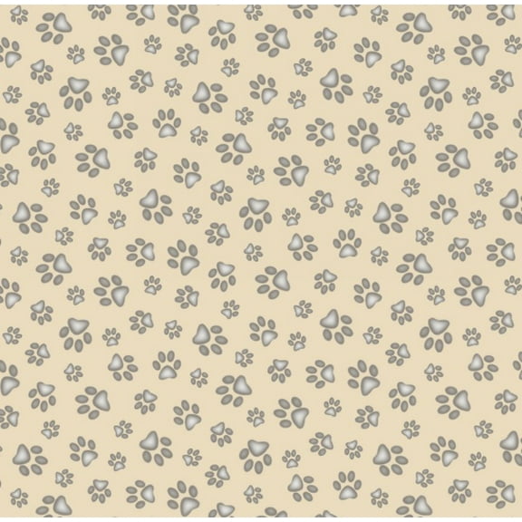 Cotton Paw Print Cat's Meow Best Friend House Pets Elizabeth Studios Cotton Fabric Print by the Yard (181FLAX)