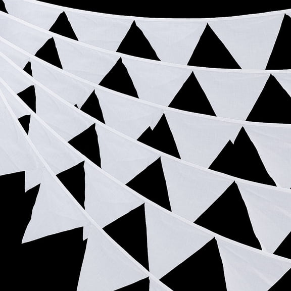 Cotton Pennant Flags Banners for Party Birthday Festival Celebration Triangle White 3120x175x1mm DIY