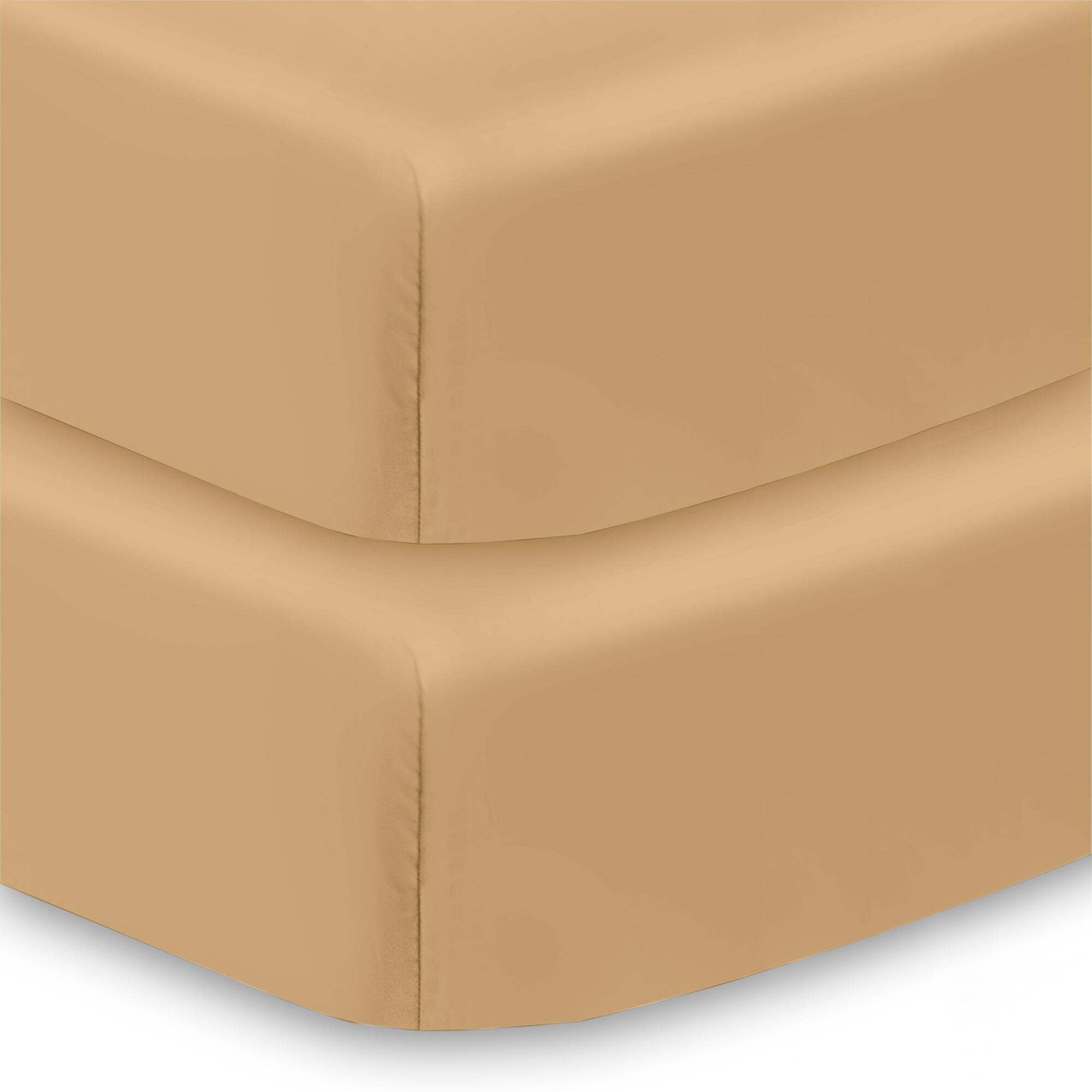 BreathableBaby Cotton Percale Fitted Sheet, For 52" x 28"/132 x 71 cm Crib Toddler Bed Mattress, Brown (2-Pack)
