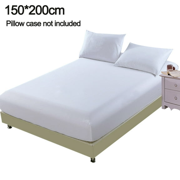 100% Organic Cotton Fitted Sheet Queen Size, Cooling Percale Weave Lightweight, Snug-Fit, Queen Deep Pocket Fitted Sheet , Deep Pocket , White Fitted Sheet