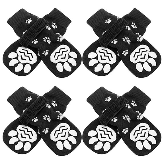 Cotton Pet Socks - Non-Slip, All-Season - for Dogs/Cats, Indoor/Outdoor, 8 Pieces, Soft Comfort