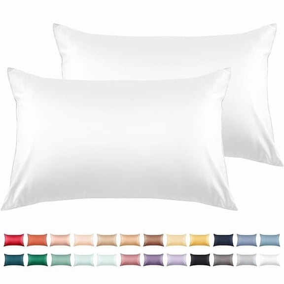 Cotton Pillow Cases Queen Size Set of 2, 600 Thread Count Pillowcases 20x30 Inches, Soft Long Staple Cotton Pillowcases Breathable with Envelope Closure,White