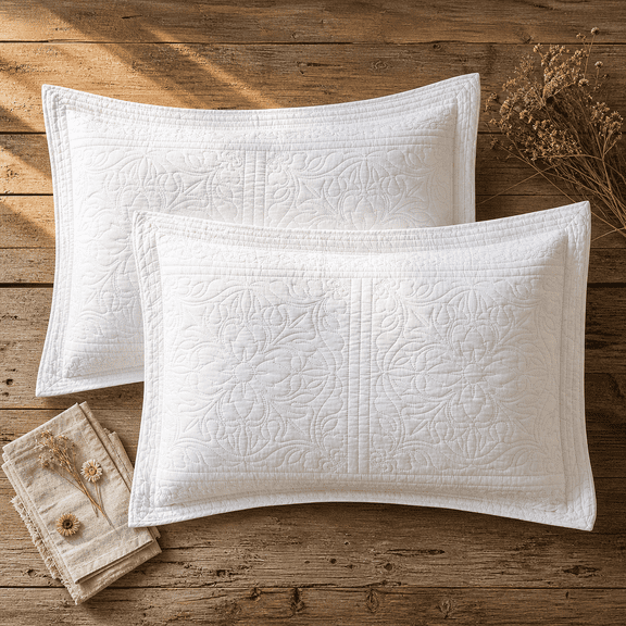 Cotton Pillow Sham Set, 20" x 36", Pack of 2, White