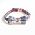 thumbnail image 1 of Cotton Plaid Bow Tie Dog Collar , Quick Release Buckle, Cotton Adjustable Collars for Small Medium Large Dogs, 1 of 15