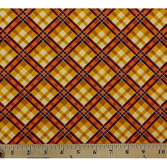 Cotton Plaid Fall Autumn Changing Seasons Colors Thanksgiving Geometric Patterns Harvest Timeless Treasures Cotton Fabric Print by the Yard (11WB-1)