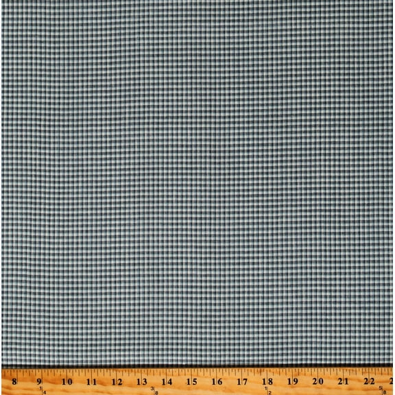 Cotton Plaid Stripes Patterned Dutch Fabric Black and Blue Cotton Fabric Print by the Yard (14949-25)