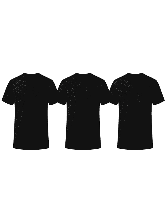 Cotton Plus Men's 100% Cotton BlackCrew Neck T-Shirts Classic Comfort Undershirts 3 P (L, Black)