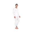 thumbnail image 1 of Cotton Plus Men's Thermal Base Layer Long Johns Cotton Blend Top And Bottom Set (White, 5XL), 1 of 3