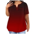 thumbnail image 1 of Cotton Plus Size T Shirt for Women Graphic Loose V Neck Top July 4th Print Short Sleeve L-5X Casual Large Tee (XX-Large, Red 01), 1 of 5