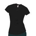 thumbnail image 1 of Cotton Plus Spandex V-Neck T-Shirt for Women, Black - 2X - Case of 12, 1 of 1