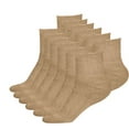 thumbnail image 1 of Women's 3 or 6 Pairs of Health Support Diabetic Ankle Circulatory Socks, Non-binding & Loose Fit (Khaki/3 pairs), 1 of 3