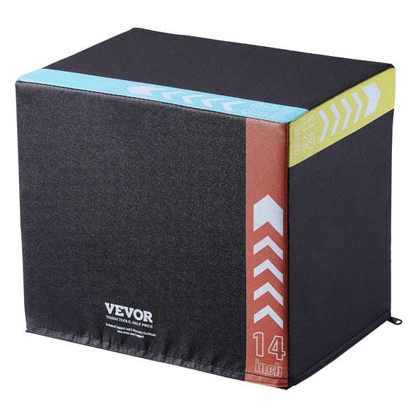 Cotton Plyometric Jump Box 16/14/12 Inch, 3 in 1 Anti-Slip Plyo Box for Home Gym, Agility & Strength Training Fitness Platform, Black