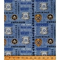 thumbnail image 1 of Cotton Police Department Denim Courage Bravery Support Officers Cops Words Writing Millitary Prints Blue Cotton Fabric Print by the Yard (1181-PD-DENIM), 1 of 1