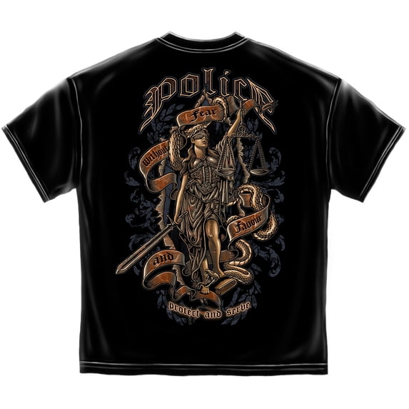 Cotton Police Full Front Scale Of Justice T-Shirt