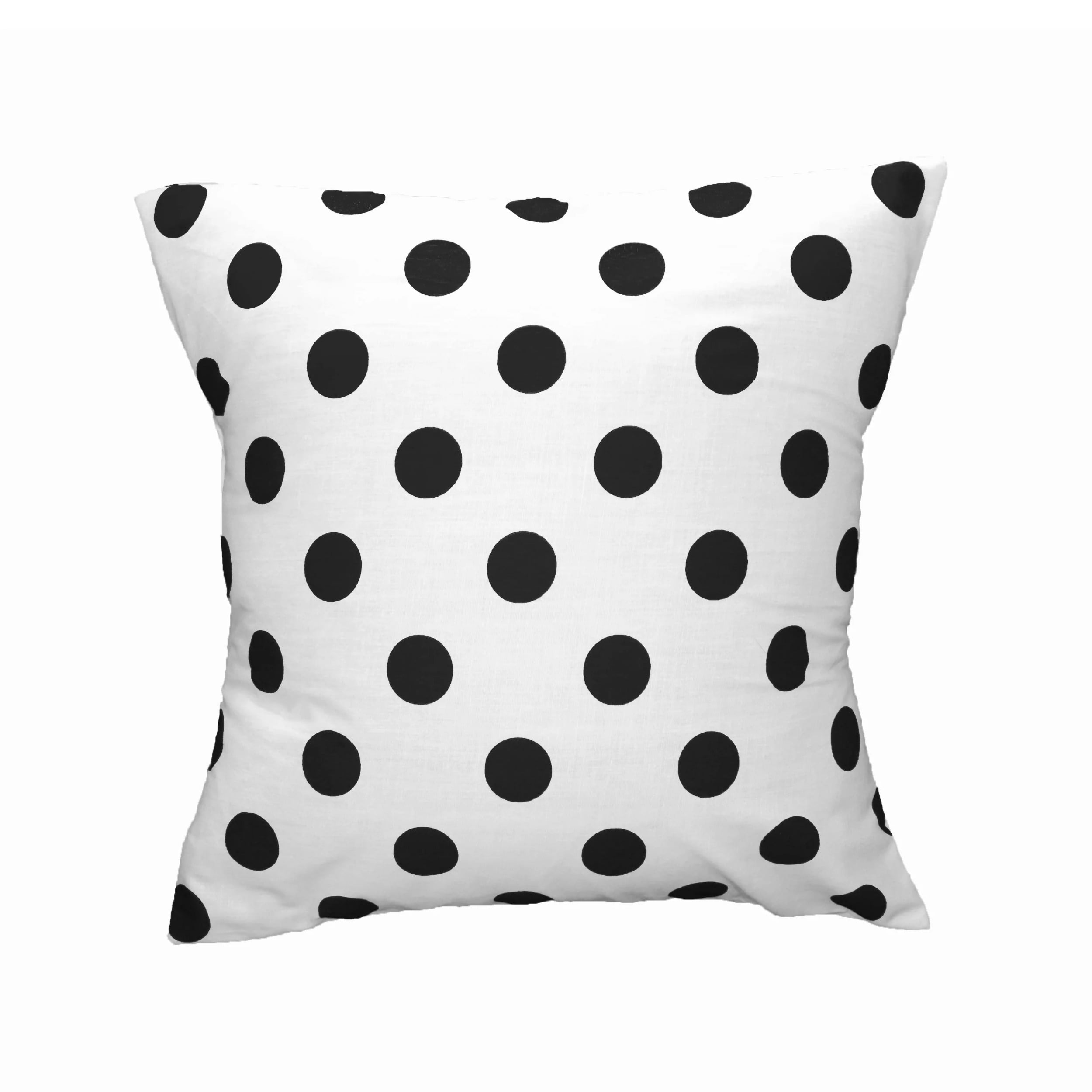 White Throw Pillow, Solid with Polka Dots