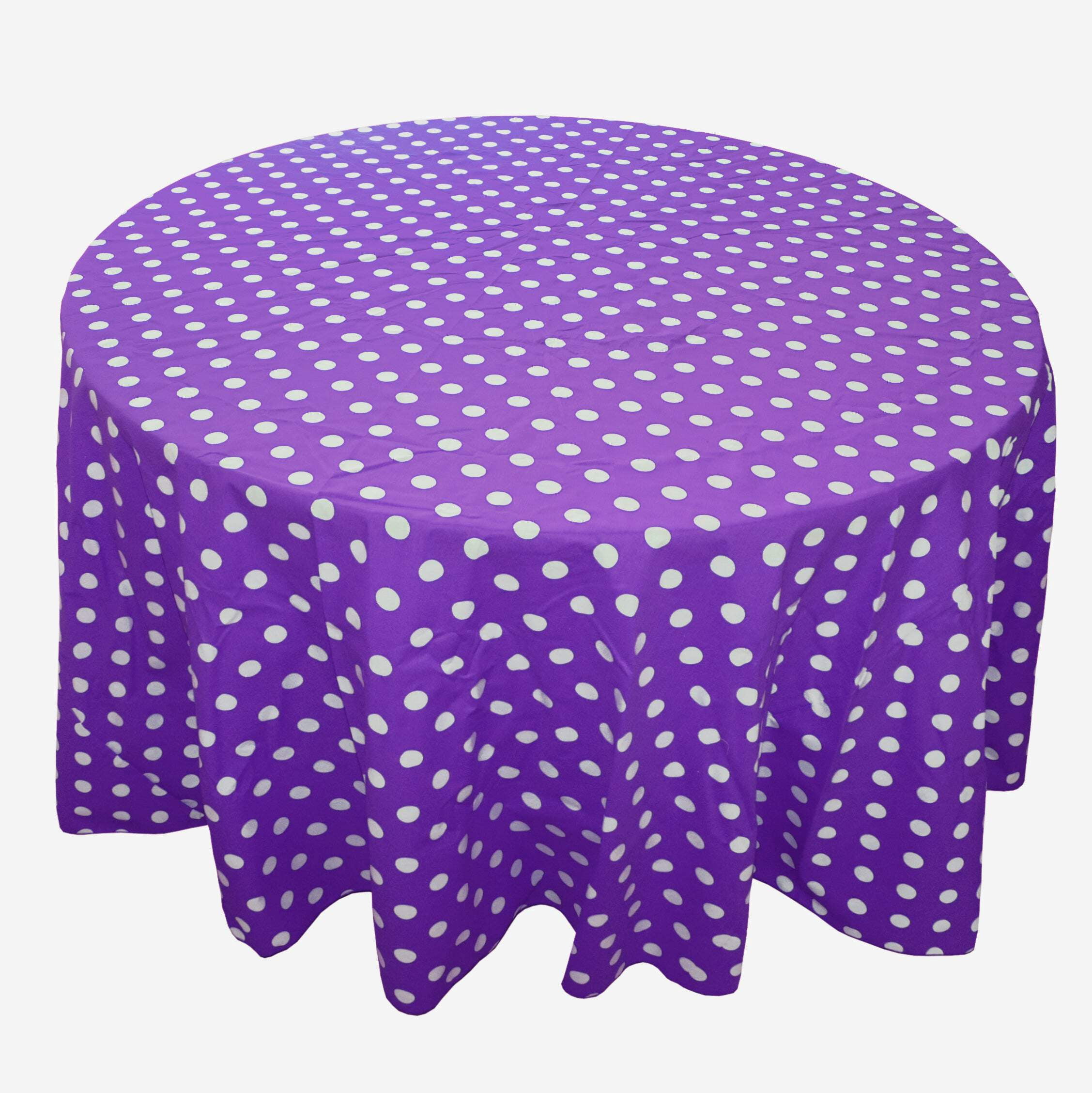 Cotton Polka Dots Round Tablecloth for Wedding/Bridal Shower, Birthdays ...