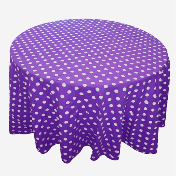 Cotton Polka Dots Round Tablecloth for Wedding/Bridal Shower, Birthdays, Special Events
