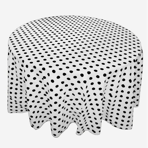 Cotton Polka Dots Round Tablecloth for Wedding/Bridal Shower, Birthdays, Special Events