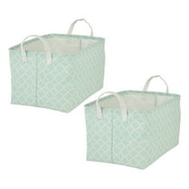 DII Laundry Storage, PE Coated Bin with Handles, Aqua Lattice, Ex-Large, 12.5x17.5x10.5"